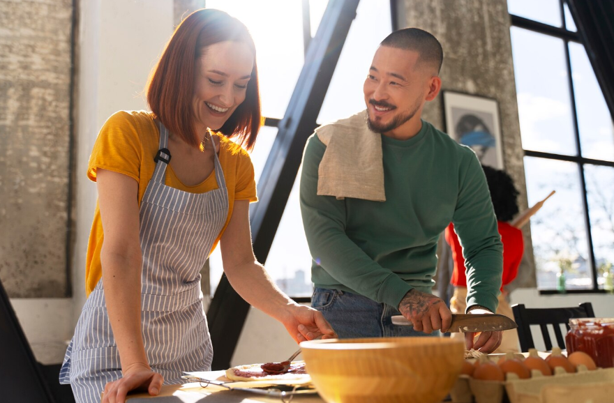 cours de cuisine couple